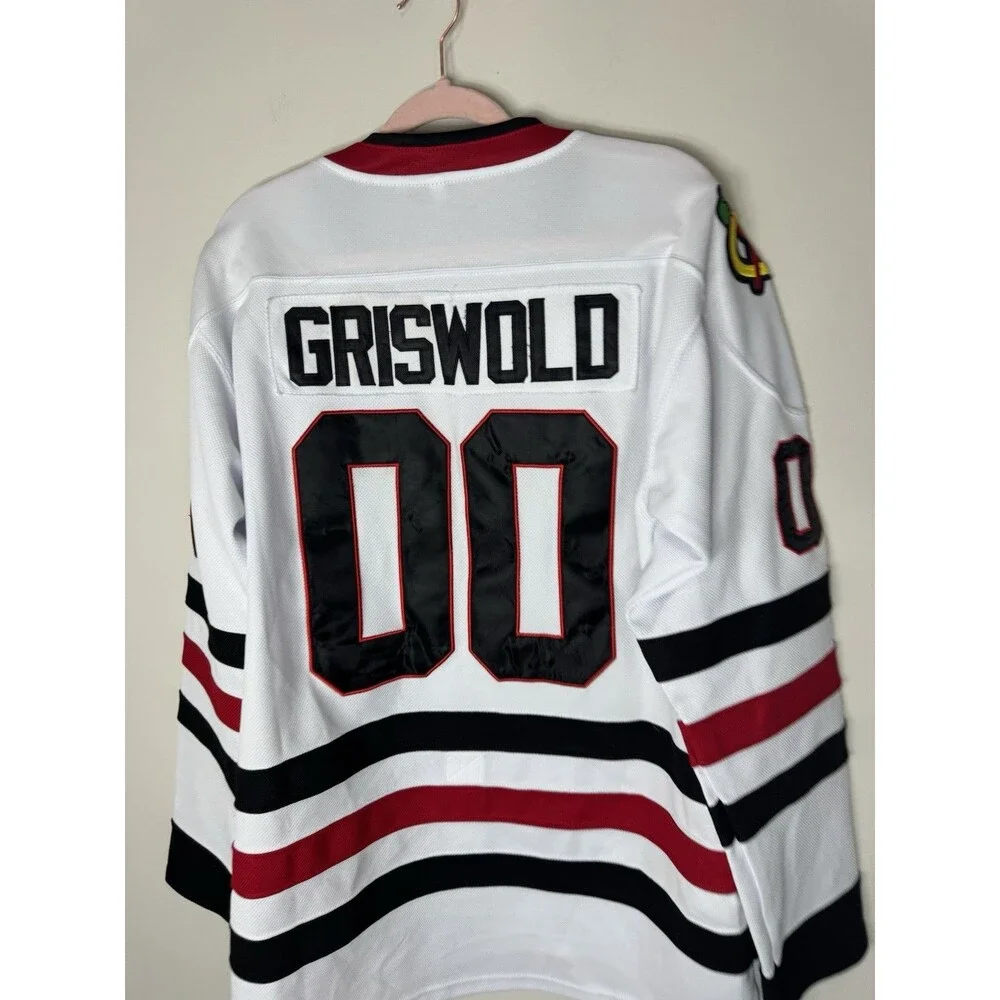 Chicago Blackhawks Griswold #00 Hockey Jersey White/Black/Red Size M